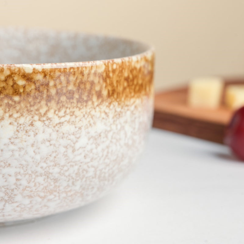 Speckled Glossy Curry Bowl Grey Brown 500 ml - Bowl, ceramic bowl, serving bowls, noodle bowl, salad bowls, bowl for snacks, large serving bowl | Bowls for dining table & home decor