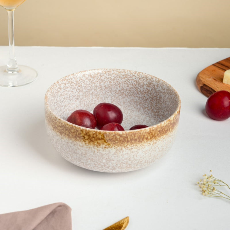 Speckled Glossy Curry Bowl Grey Brown 500 ml - Bowl, ceramic bowl, serving bowls, noodle bowl, salad bowls, bowl for snacks, large serving bowl | Bowls for dining table & home decor