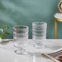 Ribbed Glass Pedestal Vase 7 Inch