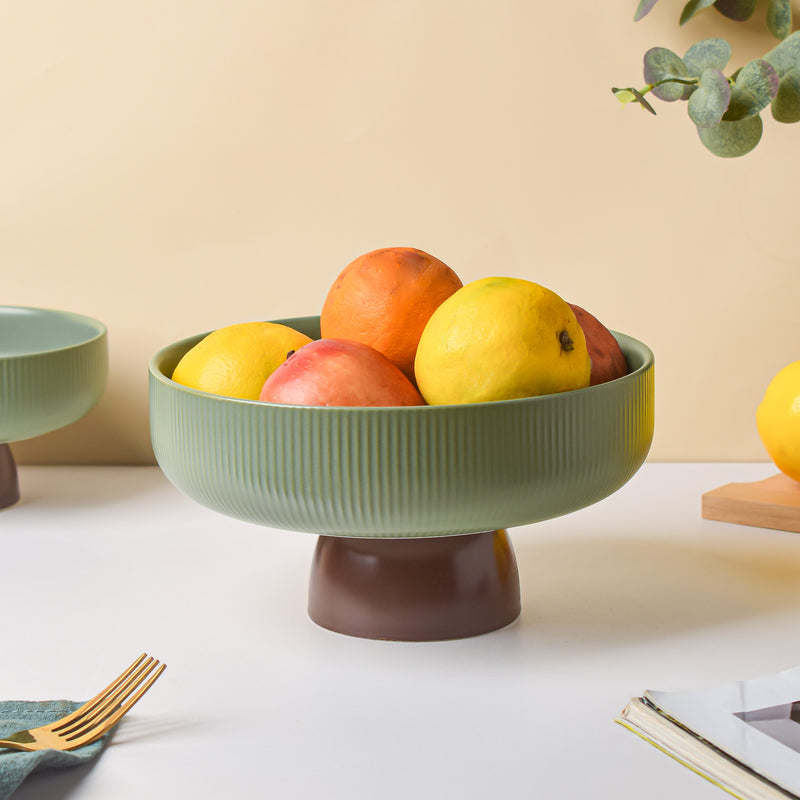 Fern Green Fruit Bowl Small - Bowl, ceramic bowl, serving bowls, bowl for snacks, large serving bowl | Bowls for dining table & home decor