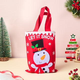 Snowman Christmas Gift Bag Red 10.5 Inch