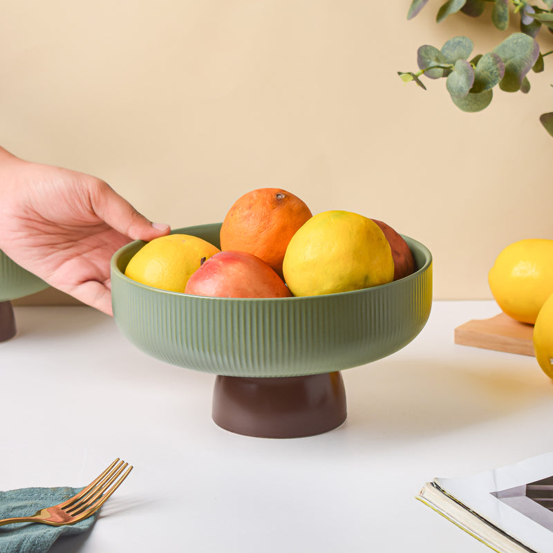 Fern Green Fruit Bowl Small - Bowl, ceramic bowl, serving bowls, bowl for snacks, large serving bowl | Bowls for dining table & home decor