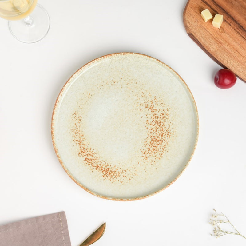 Earthy Stoneware Round Dinner Plate 10 Inch - Serving plate, snack plate, ceramic dinner plates| Plates for dining table & home decor