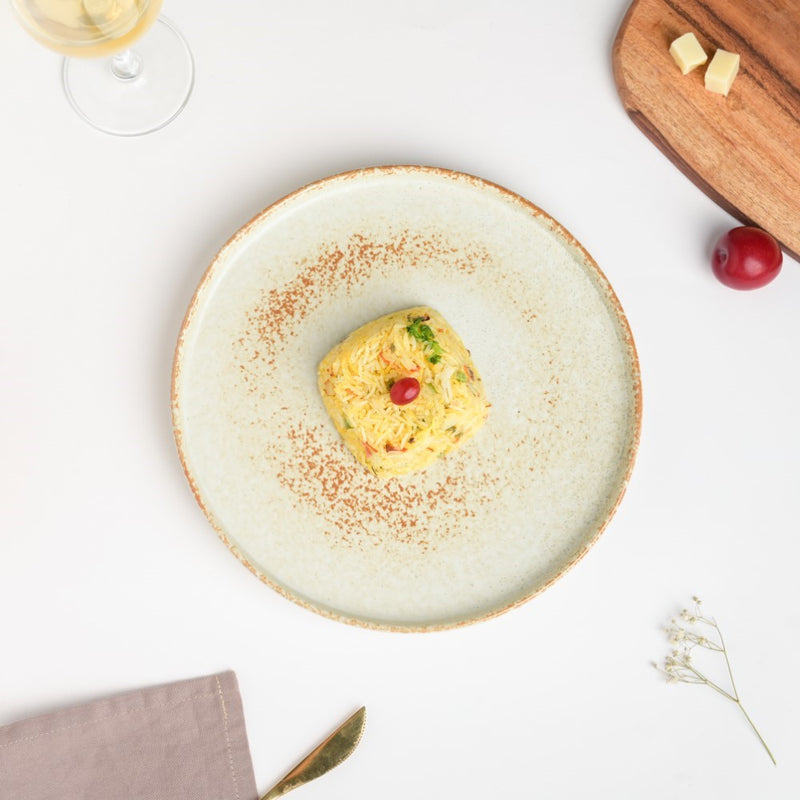 Earthy Stoneware Round Dinner Plate 10 Inch - Serving plate, snack plate, ceramic dinner plates| Plates for dining table & home decor