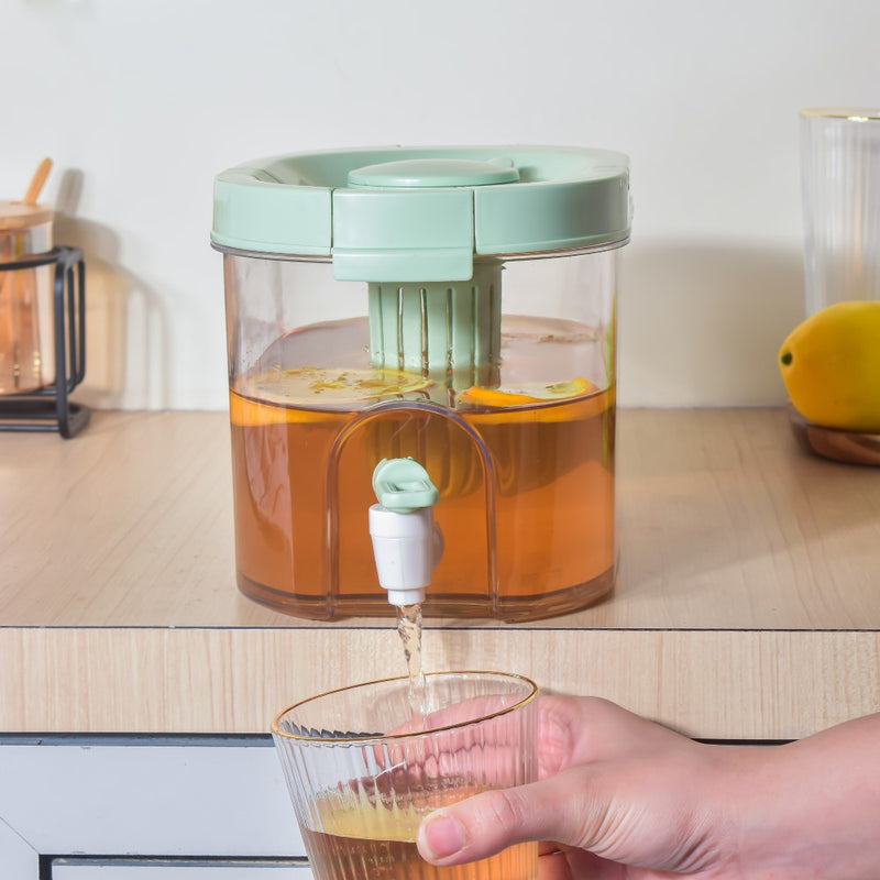 Drink Dispenser With Infuser Green 2250ml - Water dispenser, juice dispenser, drink dispenser | Dispenser for Dining table & Home decor