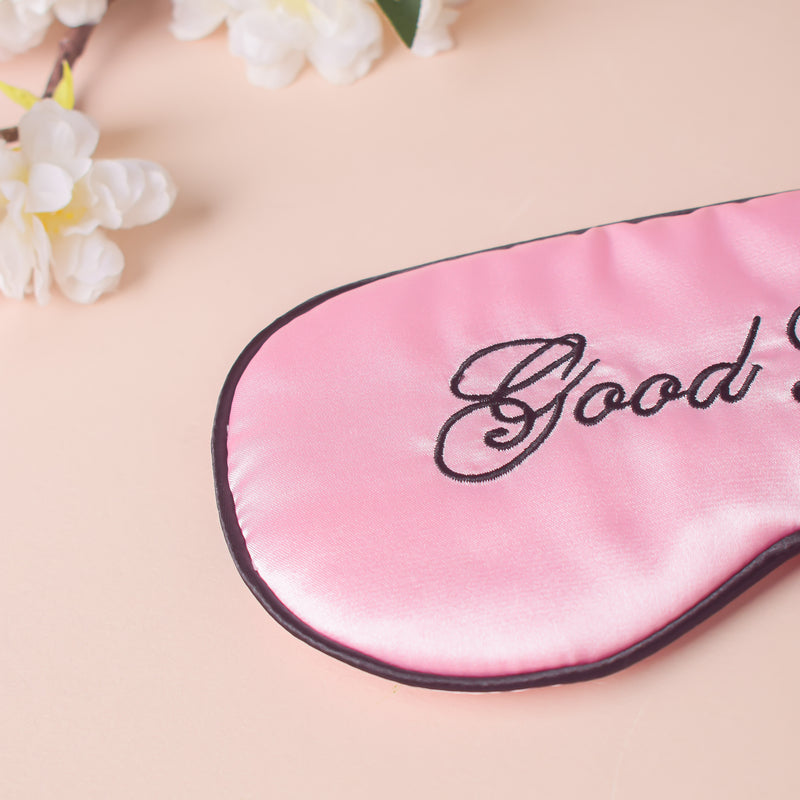 Good Night Sleep Satin Eye Mask Pink