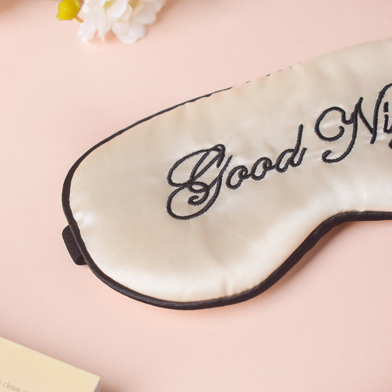 Good Night Sleep Satin Eye Mask Beige