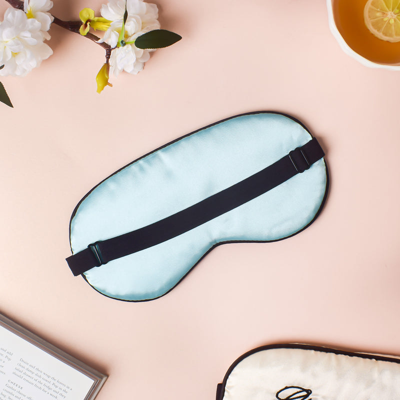 Good Night Sleep Satin Eye Mask Blue