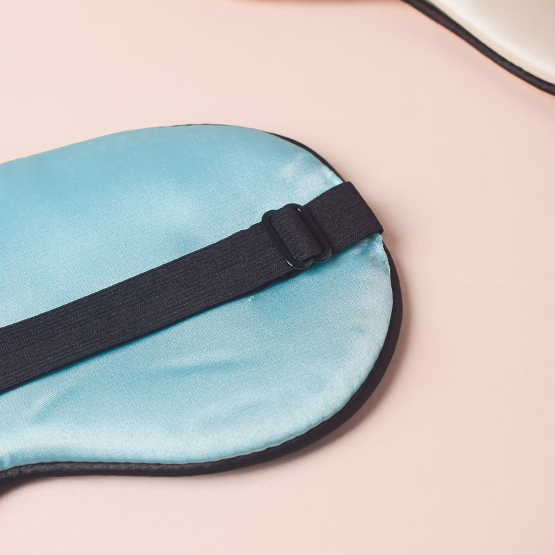 Good Night Sleep Satin Eye Mask Blue