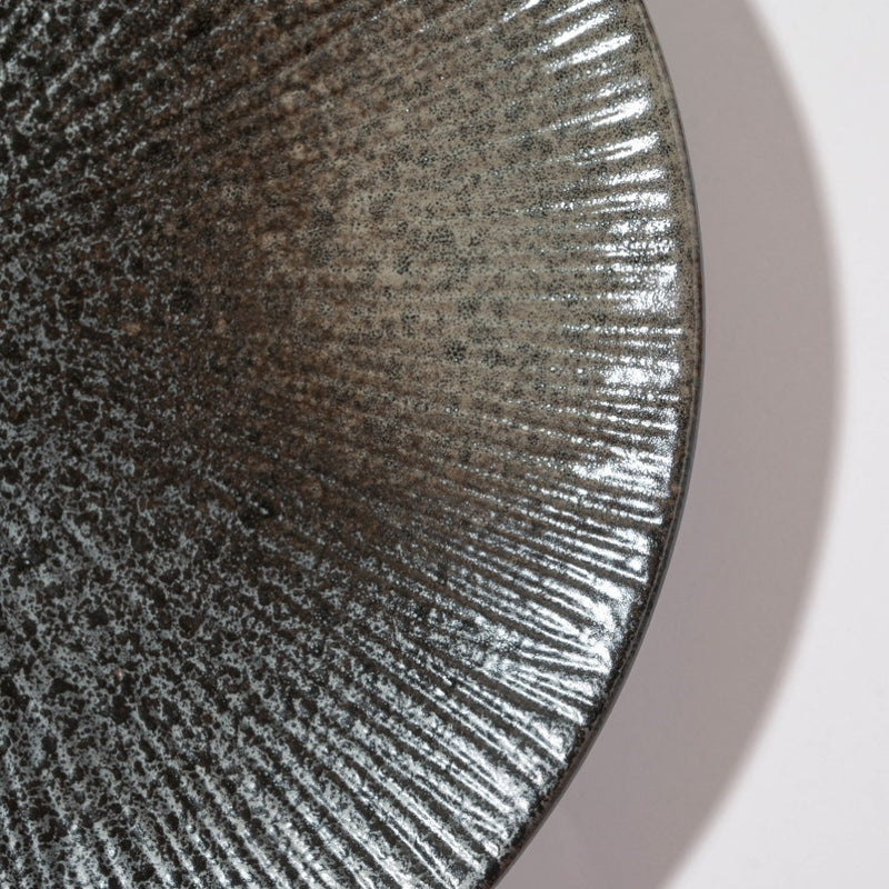 Glazed Texture Dinner Plate Black 9.8 Inch - Serving plate, lunch plate, ceramic dinner plates| Plates for dining table & home decor