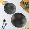 Glazed Texture Dinner Plate Black 9.8 Inch - Serving plate, lunch plate, ceramic dinner plates| Plates for dining table & home decor