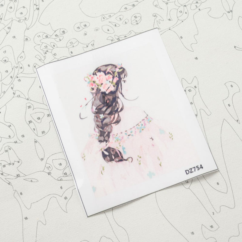 Floral Braided Girl DIY Painting By Numbers Kit