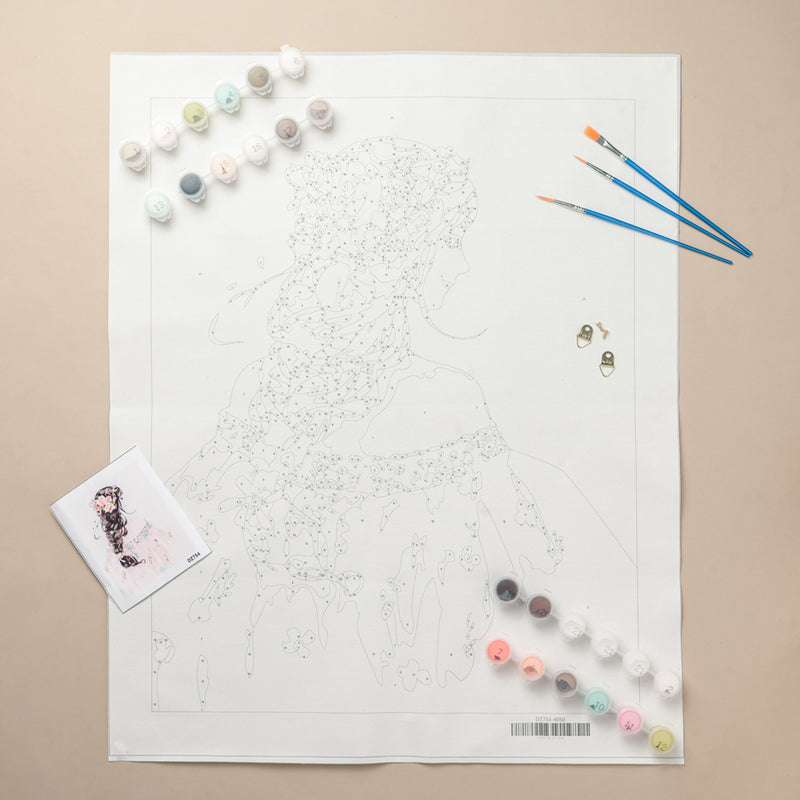Floral Braided Girl DIY Painting By Numbers Kit