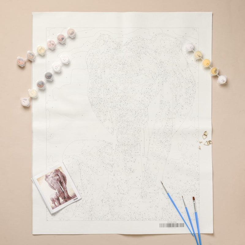 Elephant And Cub DIY Painting By Numbers Kit