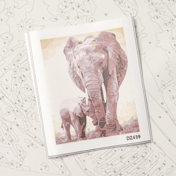 Elephant And Cub DIY Painting By Numbers Kit