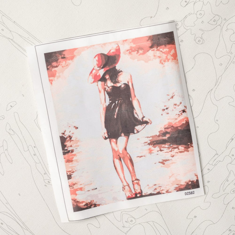 Woman In Black DIY Painting By Numbers Kit