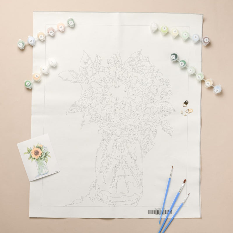 Sunflower Vase Still Life DIY Painting By Numbers Kit