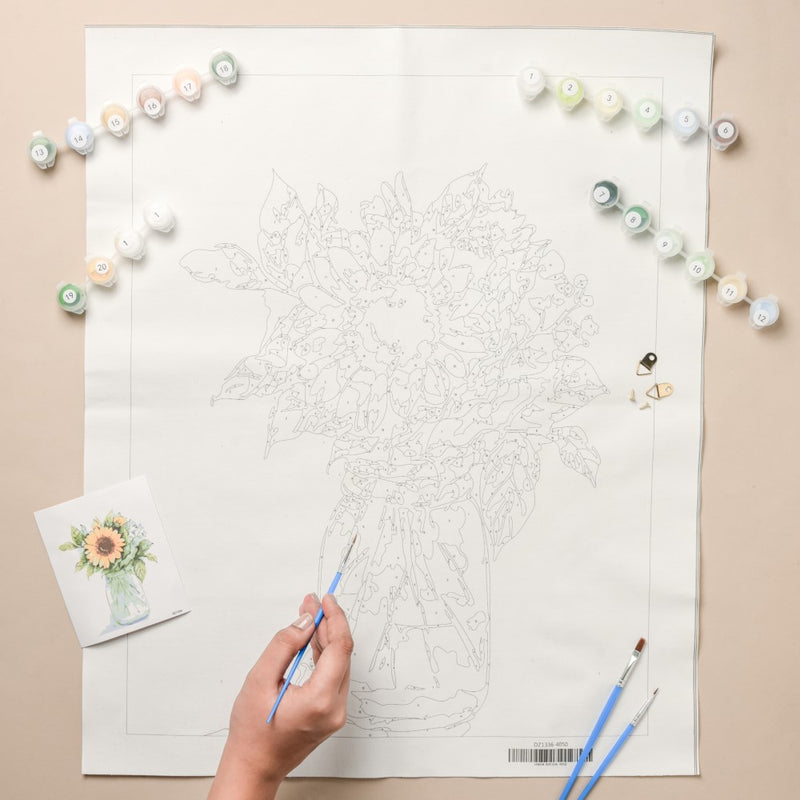 Sunflower Vase Still Life DIY Painting By Numbers Kit