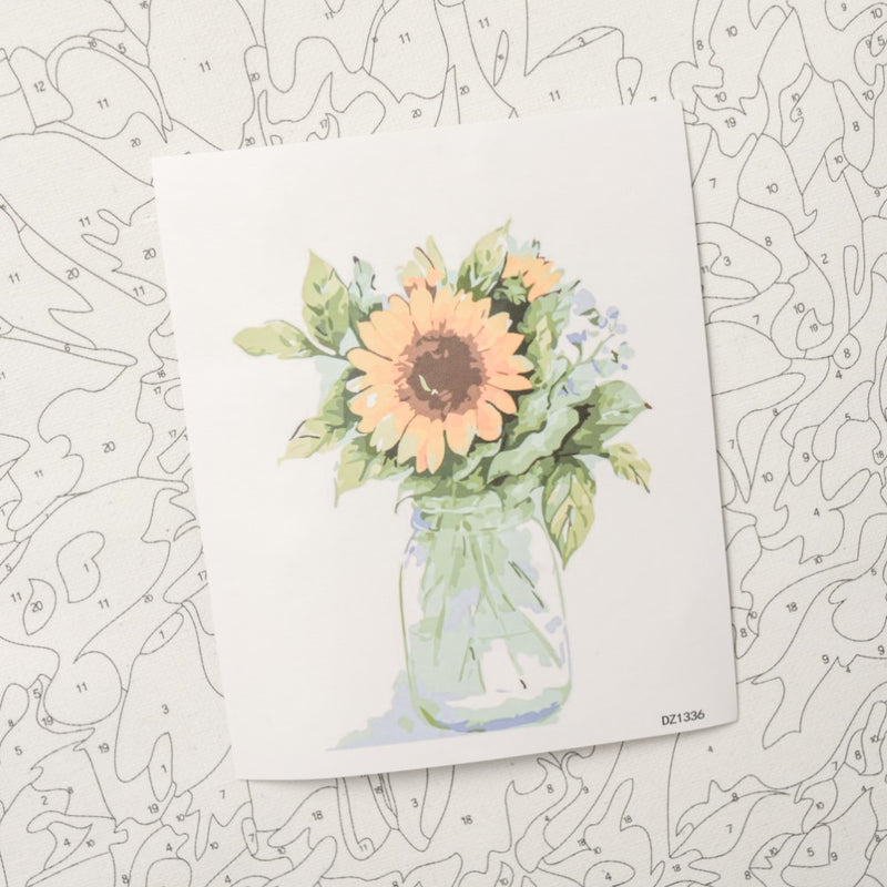 Sunflower Vase Still Life DIY Painting By Numbers Kit