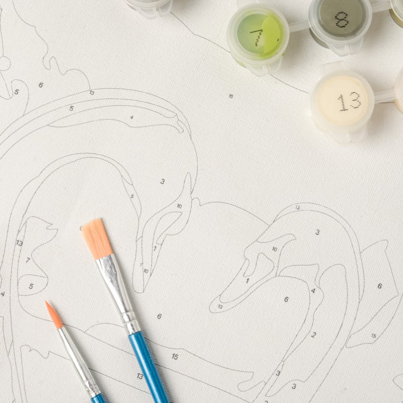 Swans Pair DIY Painting By Numbers Kit