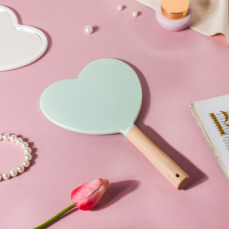 Chic Heart Hand Mirror Green - Handheld mirror: Buy mirror online | Mirror for dressing table and room decor