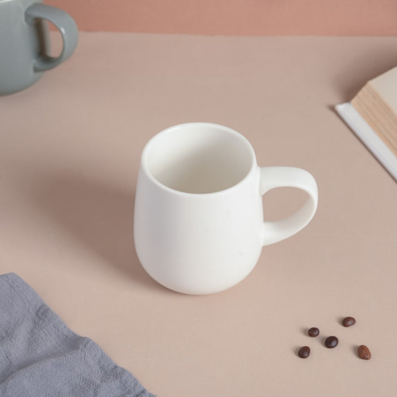 Daisy White Ceramic Cup 250 ml- Mug for coffee, tea mug, cappuccino mug | Cups and Mugs for Coffee Table & Home Decor