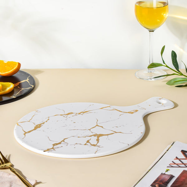 Marble Round Serving Platter - Ceramic platter, serving platter, fruit platter | Plates for dining table & home decor