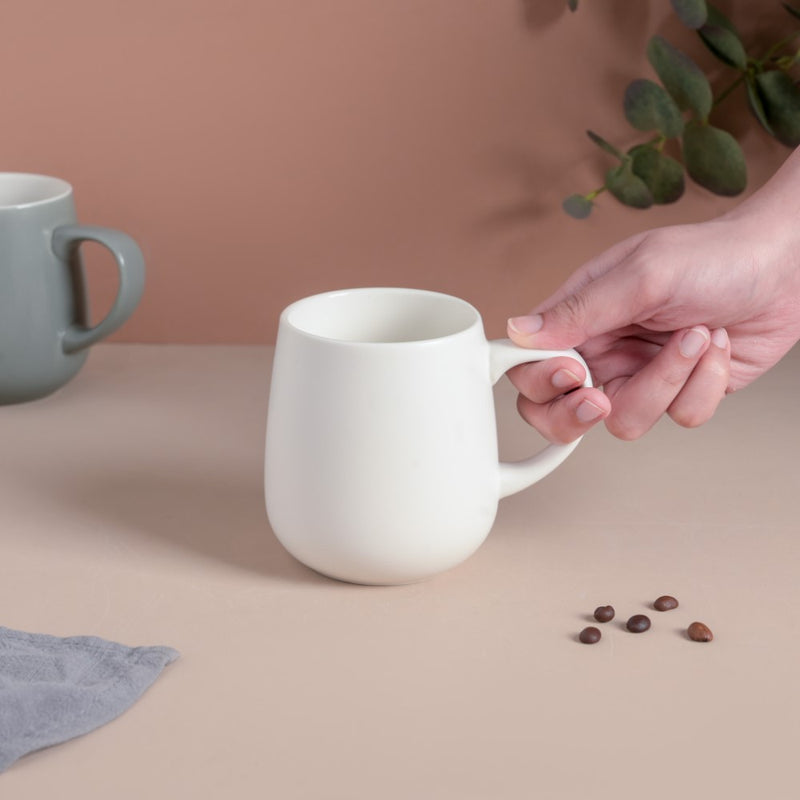 Daisy White Ceramic Cup 250 ml- Mug for coffee, tea mug, cappuccino mug | Cups and Mugs for Coffee Table & Home Decor