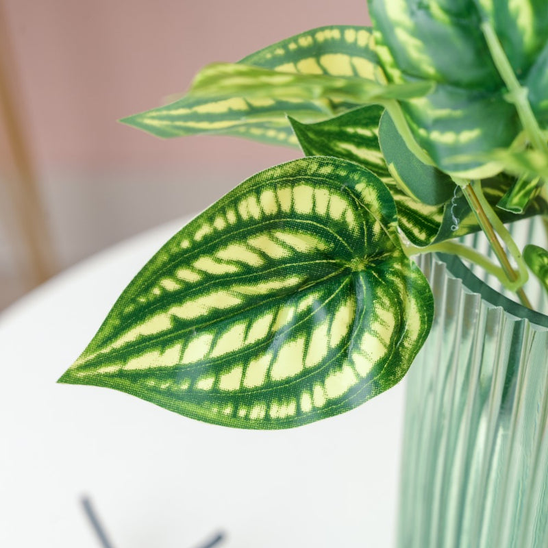 Artificial Peperomia Watermelon Leaves Set Of 2 - Artificial Plant | Flower for vase | Home decor item | Room decoration item
