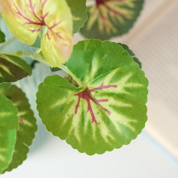 Artificial Red Heart Begonia Leaves Set Of 2 - Artificial Plant | Flower for vase | Home decor item | Room decoration item