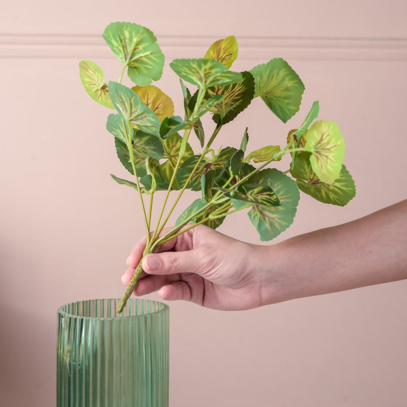 Artificial Red Heart Begonia Leaves Set Of 2 - Artificial Plant | Flower for vase | Home decor item | Room decoration item