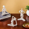 Yoga Skeleton Showpiece White Set Of 3
