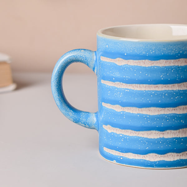 Blue And White Textured Cup Set 150 ml- Tea cup, coffee cup, cup for tea | Cups and Mugs for Office Table & Home Decoration
