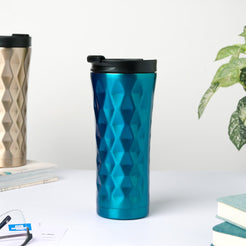 Double Walled Travel Tumbler Blue With Flip Lid 500ml- Sippers, sipping cup, travel mug | Sippers for Travelling & Home decor