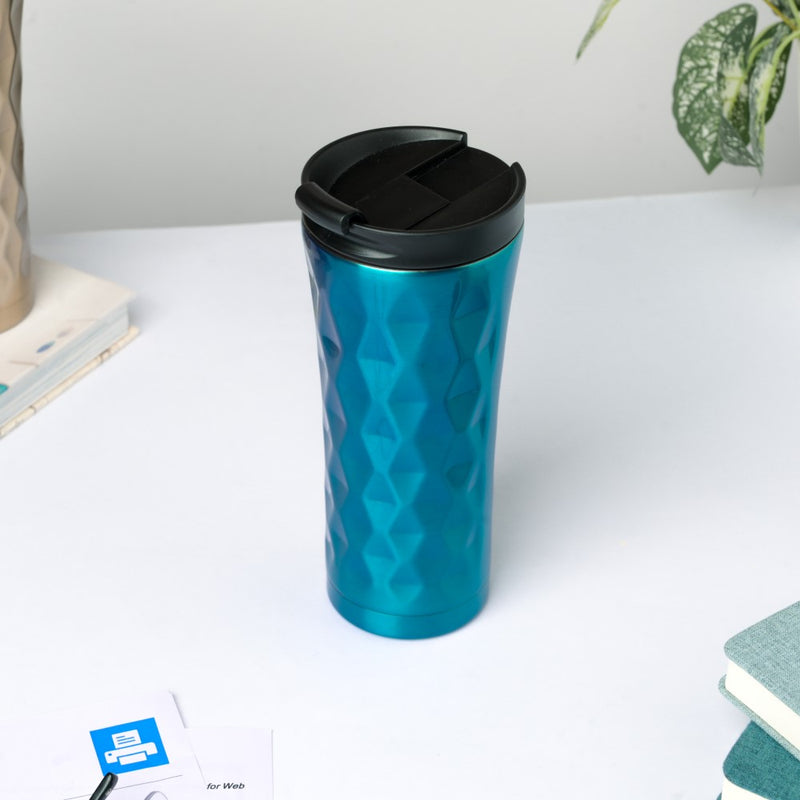 Double Walled Travel Tumbler Blue With Flip Lid 500ml- Sippers, sipping cup, travel mug | Sippers for Travelling & Home decor