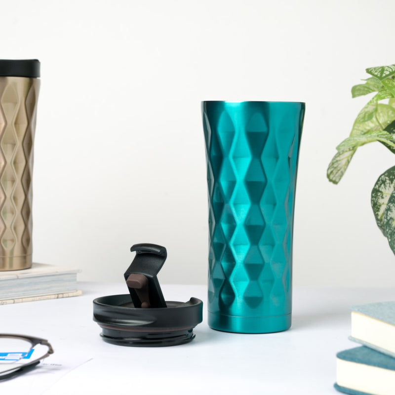 Double Walled Travel Tumbler Green 500ml- Sippers, sipping cup, travel mug | Sippers for Travelling & Home decor