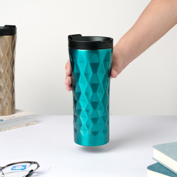 Double Walled Travel Tumbler Green 500ml- Sippers, sipping cup, travel mug | Sippers for Travelling & Home decor