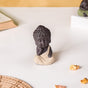 Thinking Monk Clay Showpiece Small Off White - Showpiece | Home decor item | Room decoration item