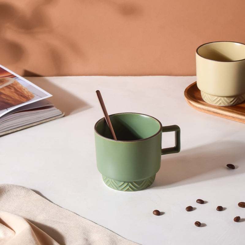 Mug With Spoon- Mug for coffee, tea mug, cappuccino mug | Cups and Mugs for Coffee Table & Home Decor