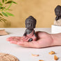 Meditating Monk Clay Showpiece Small Brown - Showpiece | Home decor item | Room decoration item