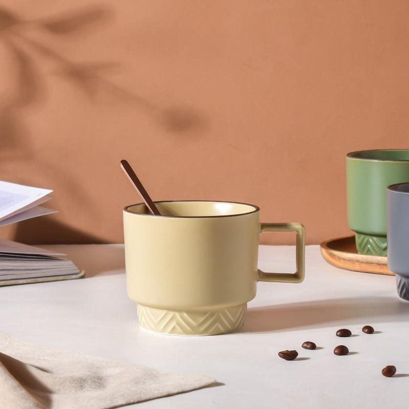 Mug With Spoon- Mug for coffee, tea mug, cappuccino mug | Cups and Mugs for Coffee Table & Home Decor