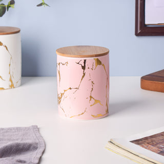 Auric Marble Pink Jar with Lid