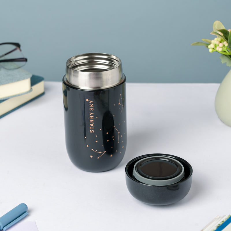 Starry Sky Mini Stainless Steel Flask Black 200ml - Water bottle, flask, steel water bottle | Flask for Travelling