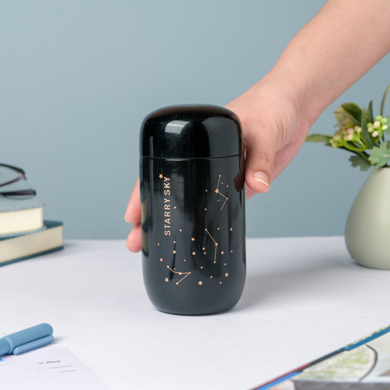 Starry Sky Mini Stainless Steel Flask Black 200ml - Water bottle, flask, steel water bottle | Flask for Travelling