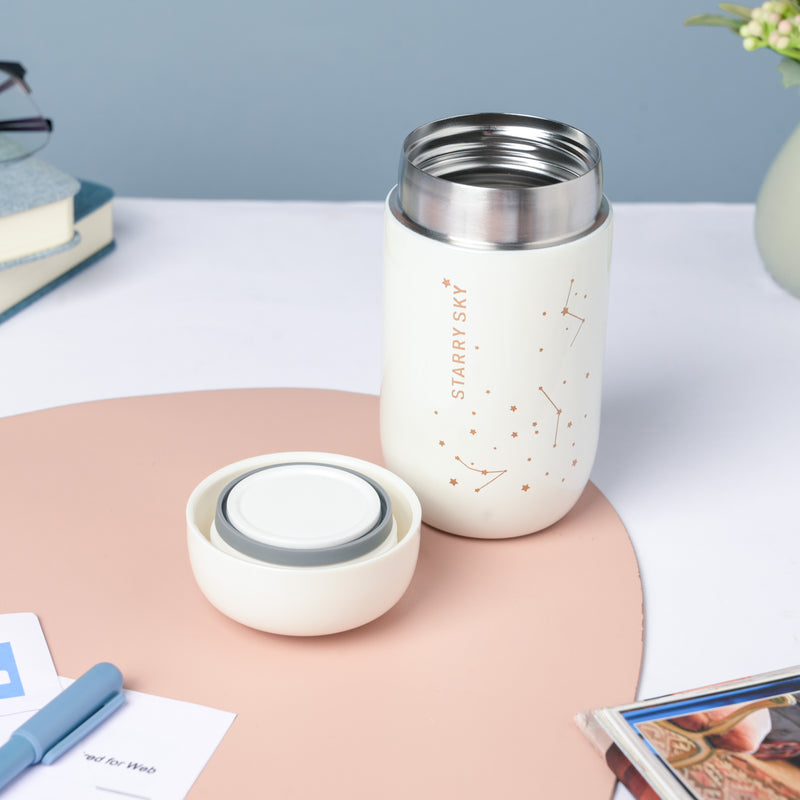 Starry Sky Mini Stainless Steel Flask White 200ml - Water bottle, flask, steel water bottle | Flask for Travelling