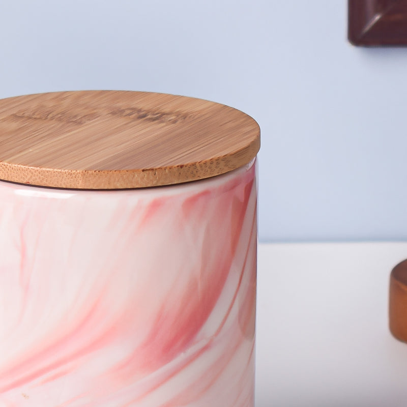 Marble Pink Jar with Lid - Jar