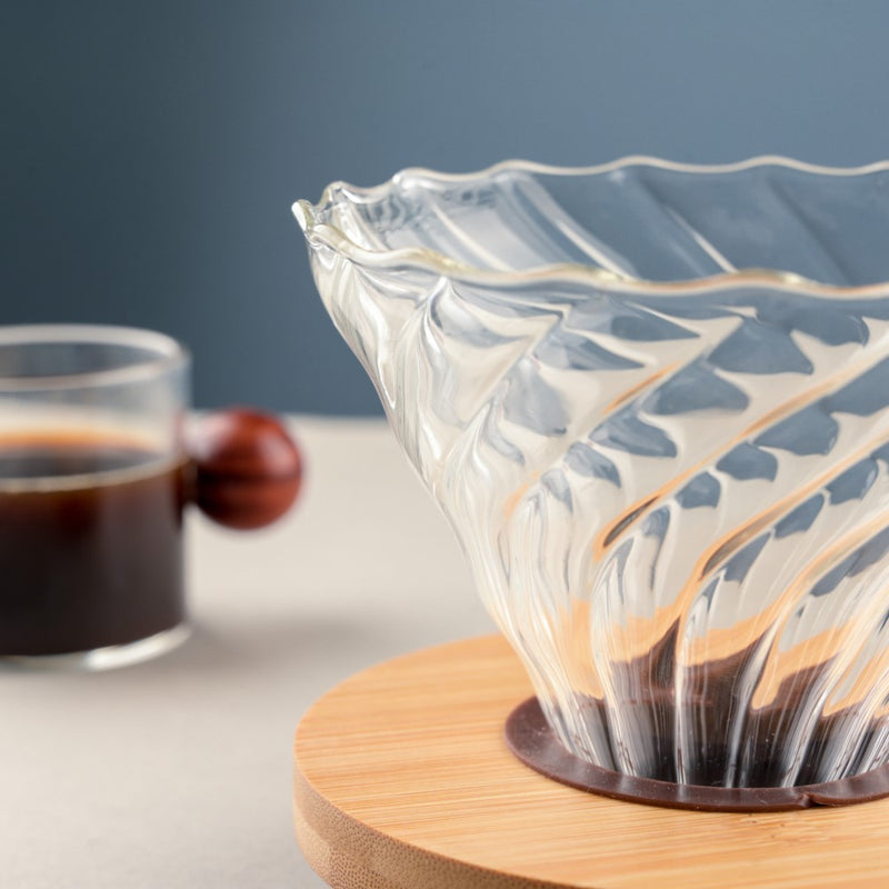 Self Brew V60 Glass Drip Coffee Maker with Pot 700ml - Coffee dripper, glass pot, glass filter | Coffee maker with pot for Dining table & Home decor