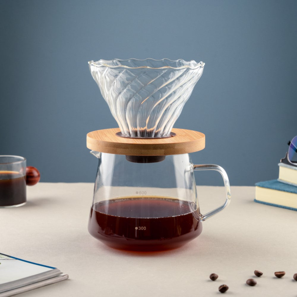 v60 Pour Over Carafe Drip Coffee Pot 300/500/700ml Glass Range