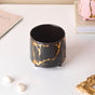 Halcyon Gold Black Marble Ceramic Planter With Legs Small - Indoor planters and flower pots | Home decor items