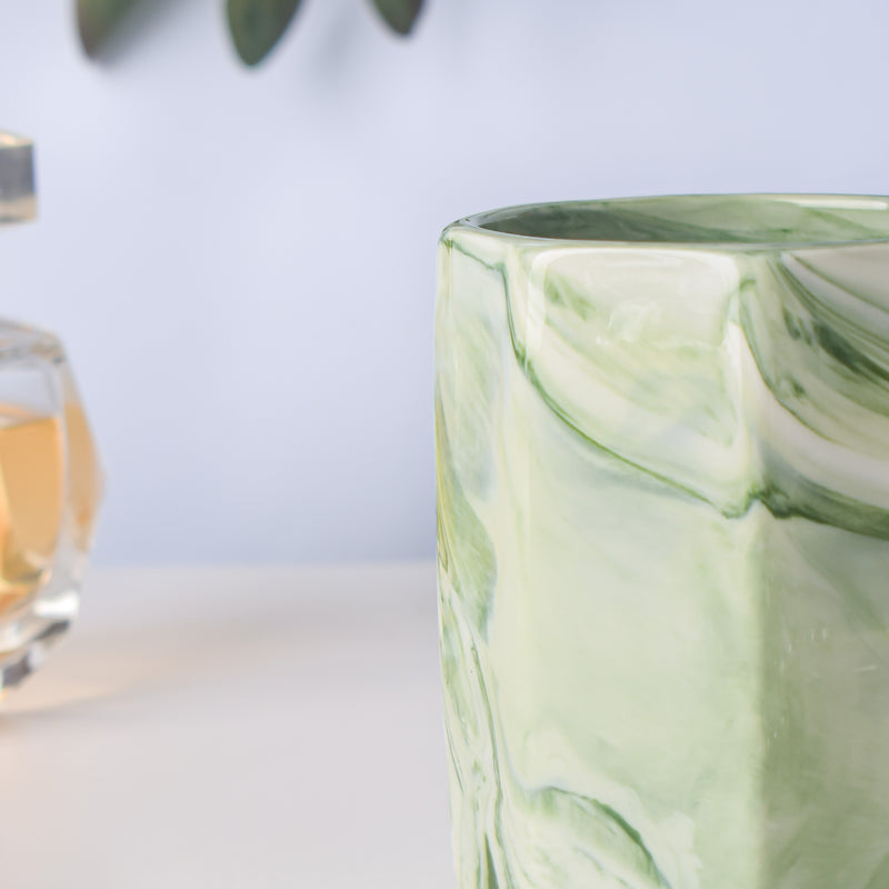 Hexad Marble Green Ceramic Planter